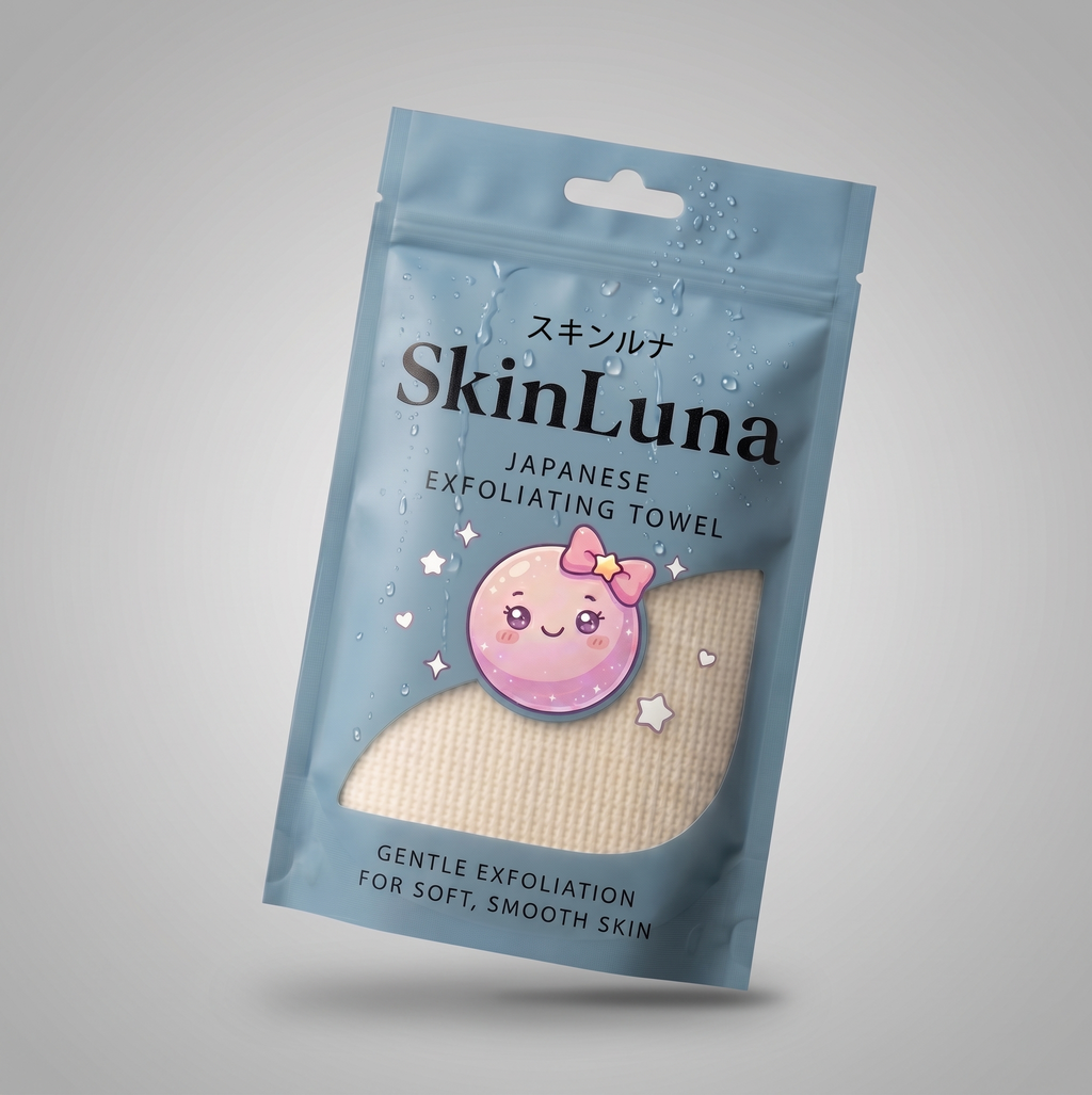 SkinLuna™ Japanese Silver Ion Exfoliating Bath Towel
