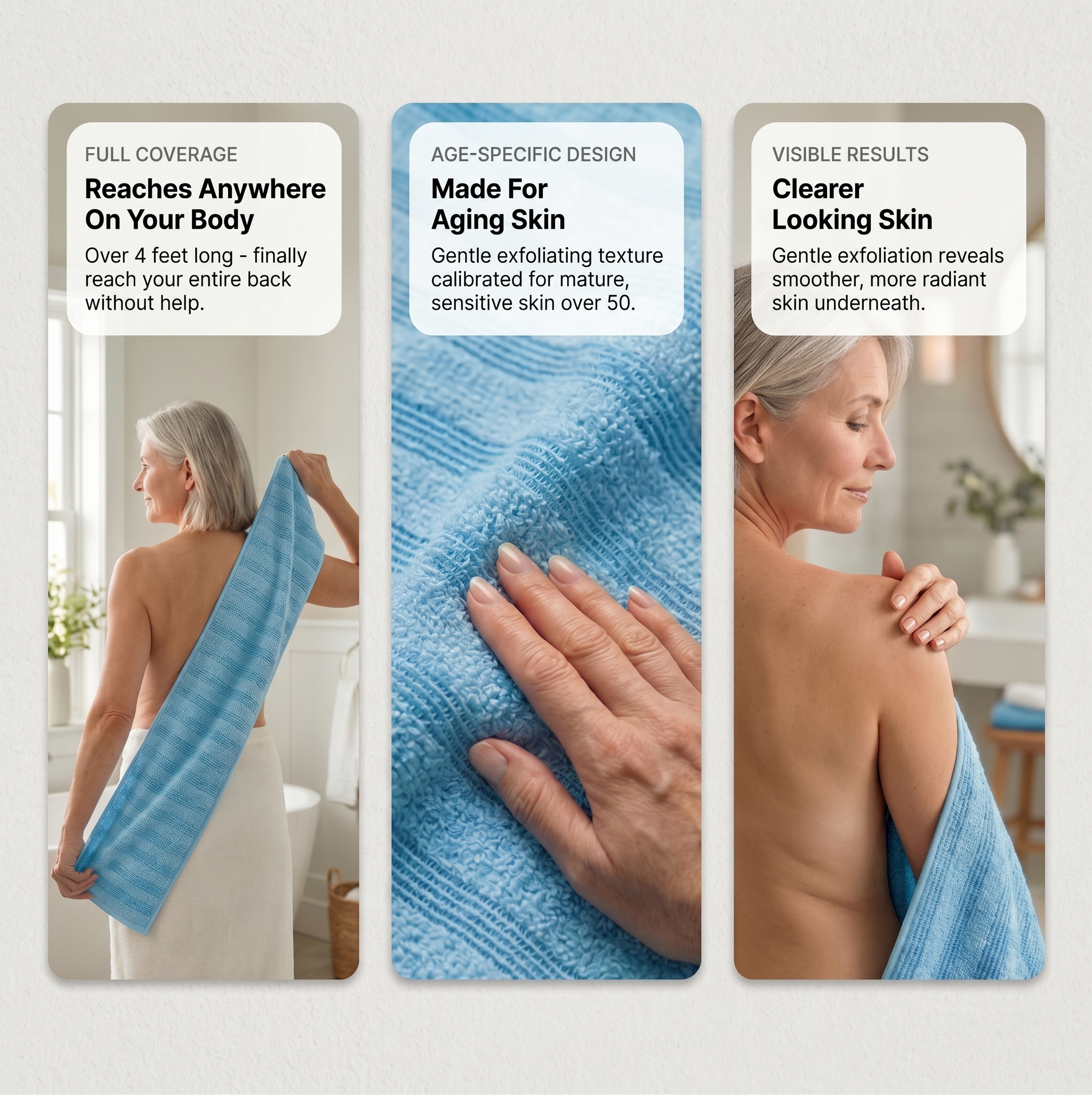 SkinLuna™ Japanese Silver Ion Exfoliating Bath Towel