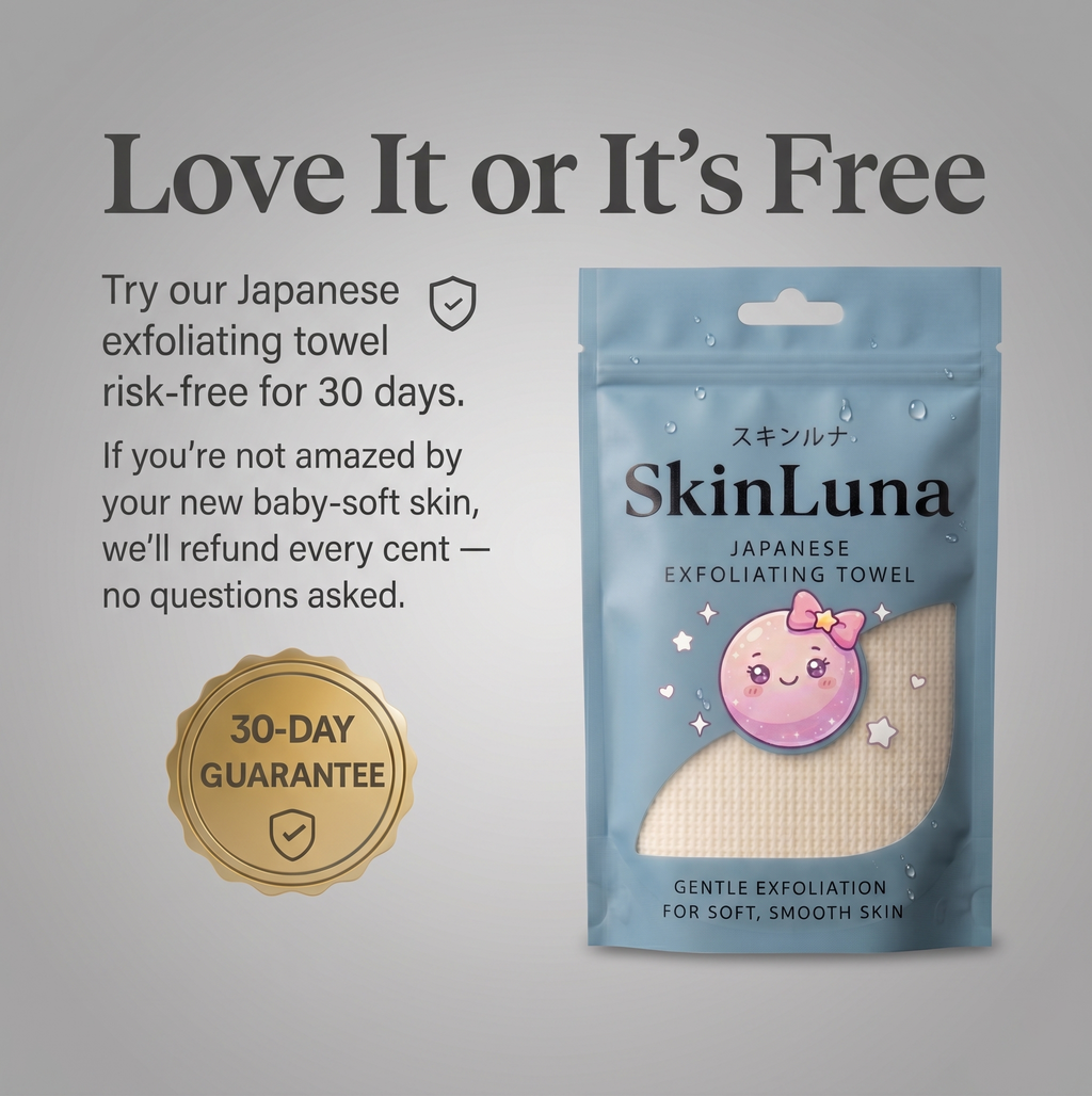 SkinLuna™ Japanese Silver Ion Exfoliating Bath Towel